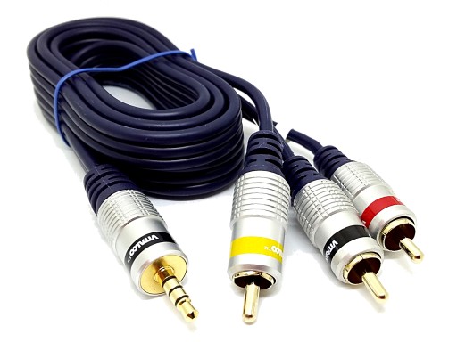 Соединительный кабель CHINCH 3x RCA на JACK3,5 мм 4 контакта 2,5 м