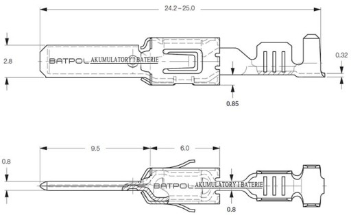 РАЗЪЕМ ПАПА VW JPT 2,8мм 1,0-2,5 F280 10шт.