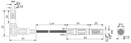 Przewód pomiar; SIL1m 2xbanan4mm bezp; WS270S100GN