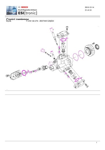 Уплотнения для насосов BOSCH CR F01M101454 F01M101455