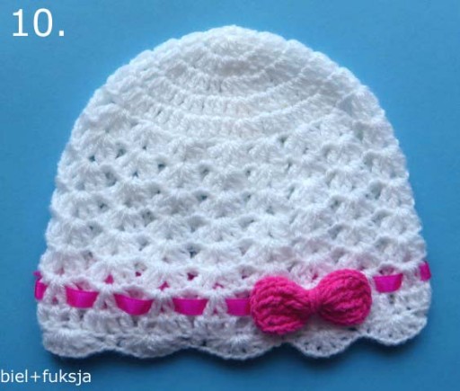 КРЕЩЕННАЯ ШАПКА крючком, ручная работа, 38-40 см.