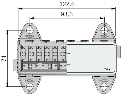 КОРПУС КОРОБКИ ПРЕДОХРАНИТЕЛЕЙ GB16 MTA