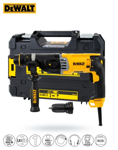 Ударная дрель DeWalt D25144K + дрели + долота 12 шт.