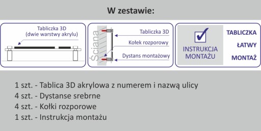 TABLICZKA 3D Numer domu nazwisko miejscowość