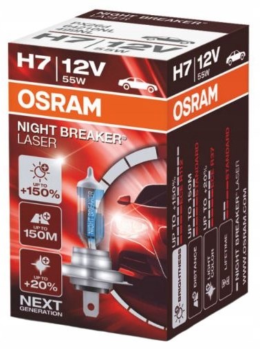 Лазерная лампа OSRAM H7 Night Breaker +150% Далее