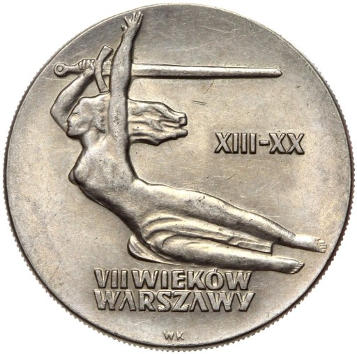 Польша PRL - монета - 10 злотых 1965 - ВАРШАВА NIKE 7TH CENTURIES OF WARSAW