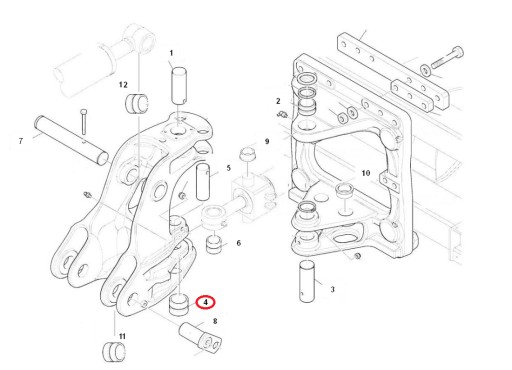 НИЖНИЙ ПОВОРОТНЫЙ РУКАВ KOMATSU WB 65x80x60