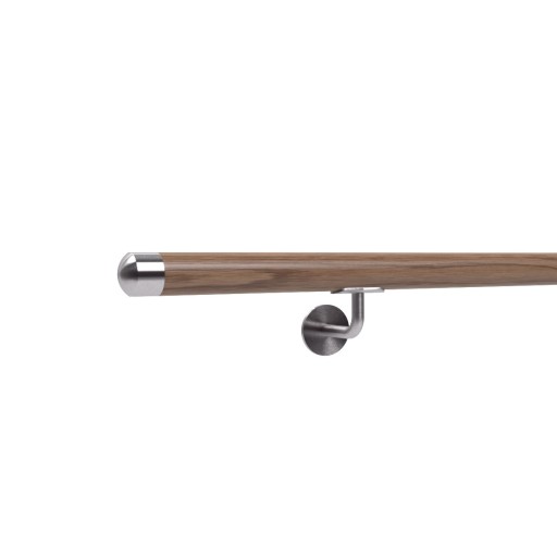 Poręcz ścienna do ściany drewniana fi42 42mm 240cm dąb dębowa KOLOR INOX
