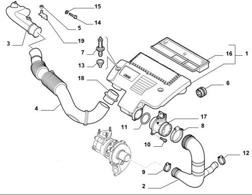 КРЕПЛЕНИЕ РЕЗИНОВОЙ КРЫШКИ ДВИГАТЕЛЯ FIAT LANCIA 1.3MJTD