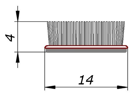 Уплотнитель перегородки для шкафа WIDE 14x4