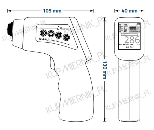 ИЗМЕРИТЕЛЬ ТОЛЩИНЫ КРАСКИ GL-PRO-2-ФАЗНЫЙ ДАТЧИК