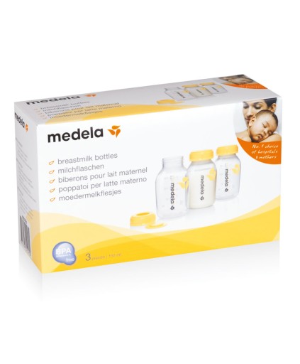 Бутылочка для груди Medela 3x с принтом, 150 мл