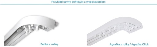 Karnisz 1,5 Szyna sufitowa PCV III 150 ŁUK+ OSŁONY