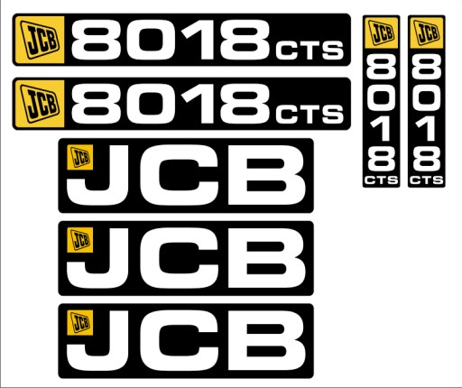 JCB 8018 CTS НАКЛЕЙКИ + пиктограммы — ПЛОСКАЯ РАМКА