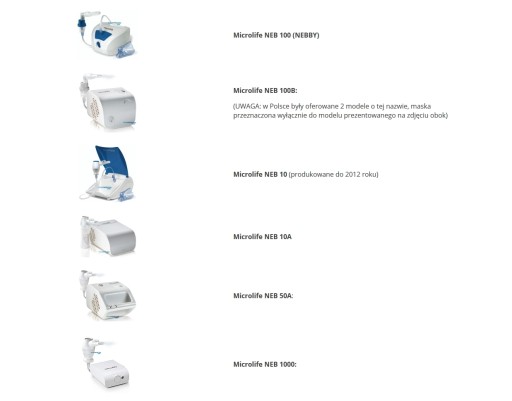 MASKA MAŁA MICROLIFE INHALATOR NEB10 NEB50A NEB100