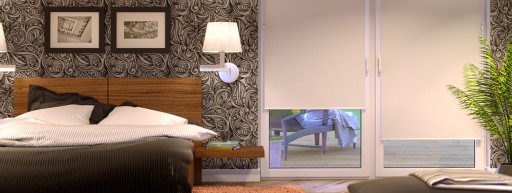 Roleta zaciemniająca materiałowa wewnętrzna bezinwazyjna 90x230cm BRĄZOWY