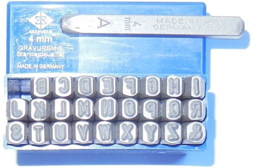 NUMERATORY ZNACZNIKI NUMERATOR 4 MM LITERY GERMANY