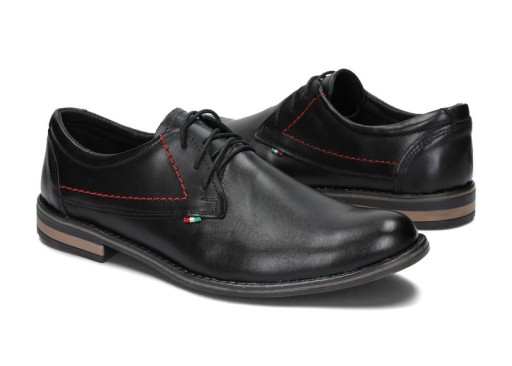 PÓŁBUTY MĘSKIE CASUAL SKÓRA 281/P CZARNY 45