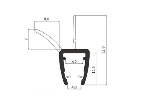 Уплотнитель для душевой кабины BENT UK03 Арка 0,8 м