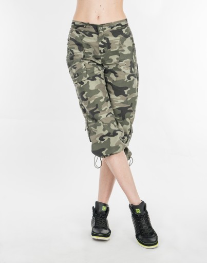 Женские короткие брюки Cargo Camo, укороченные брюки, 4000 XL, зеленые