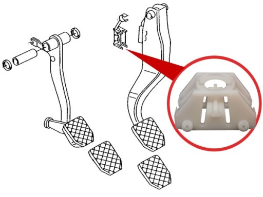 ПЛАСТИКОВАЯ ПЕДАЛЬ ТОРМОЗА ДЛЯ VW AUDI 1J0721169A