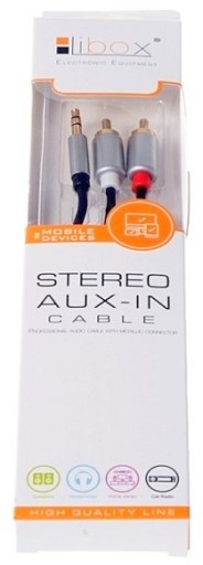 KABEL MINI JACK 2x RCA CHINCH 3M STEREO GOLD HQ