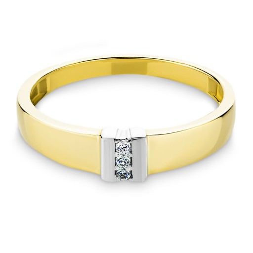 Elegancki Złoty Pierścionek z Cyrkoniami 333 r9-23