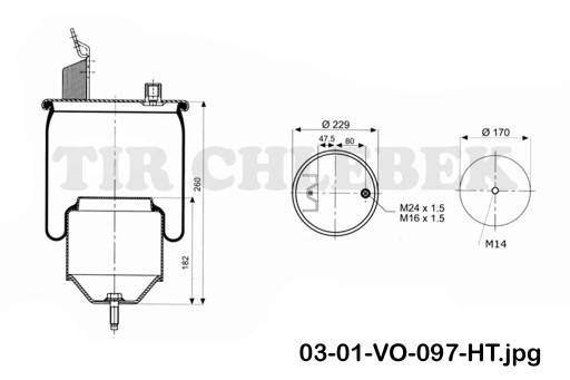 ПОДУШКА 6418K/6607 NP01 КОМПЛЕКТ VOLVO FH ЗАДНЯЯ HT