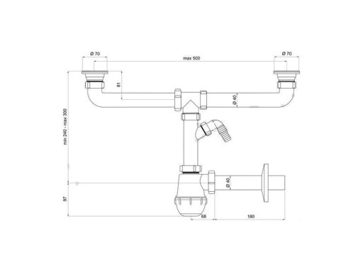 Сифон для двойной раковины, раковина для посудомоечной машины
