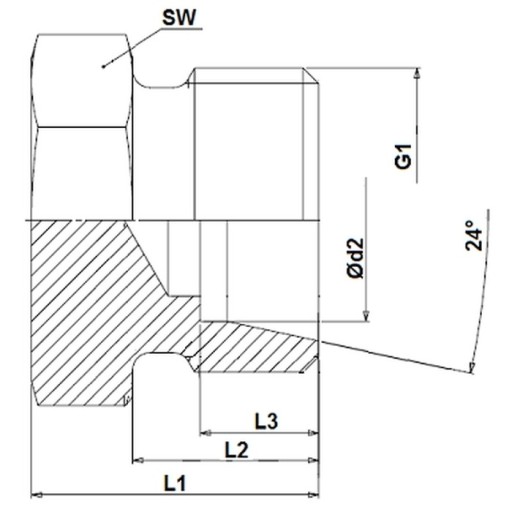 Заглушка для конца шланга 15L M22x1,5