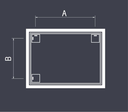 Зеркало со светодиодной подсветкой NE 70x60 см ECOLight ALU