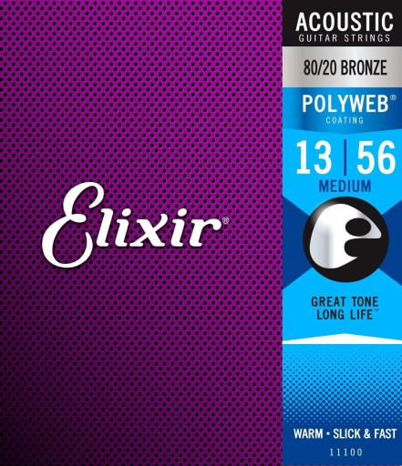 Струны для акустической гитары Elixir PolyWeb 13-56