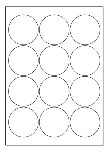 Этикетки 60мм круглые, лист А4, наклейки круглые, 10 шт, белые, чистые, для печати