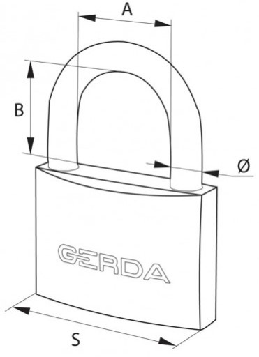 Замок навесной латунный GERDA антикоррозийный, сертификат 60 мм.