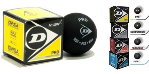 DUNLOP SQUASH BALLS, набор из 3 штук на выбор