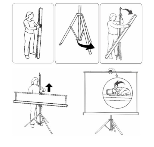 EKRAN projekcyjny AVTEK 175x175 cm na trójnogu