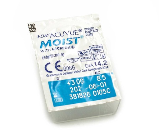 1-DAY ACUVUE MOIST 90шт -2,25 8,5