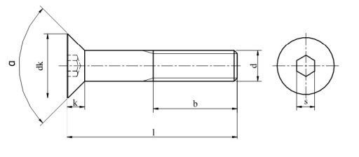 M4x16 Śruby imbusowe kl.10.9 DIN 7991 PG cz 10szt