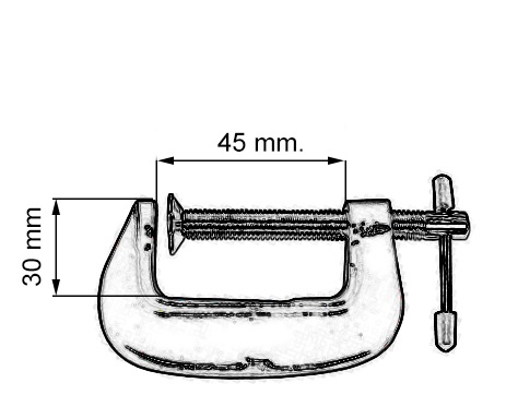 ЗАЖИМЫ ДЛЯ МОДЕЛИРОВАНИЯ, ВИНТОВЫЕ, 45x30 мм
