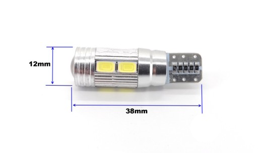 W5W żarówka LED T10 12V 5W CANBUS, W10W, W16W