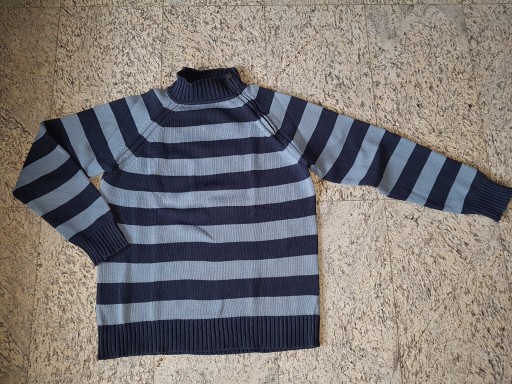 H&M SWETER M/L niebieskie pasy PÓŁGOLF