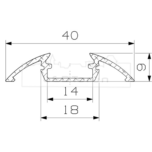 PROFIL półokrągły taśma ALU-LED P4 PALISANDER 1m