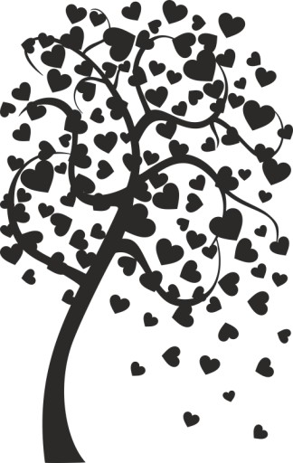 Большая наклейка на стену HEART TREE для гостиной, 160 см