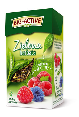 Herbata Liściasta Zielona Z Maliną 100g Big-Active