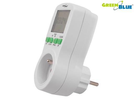 TIMER WYŁĄCZNIK WŁĄCZNIK PROGRAMATOR CZASOWY 3680W 16A LCD GreenBlue GB107