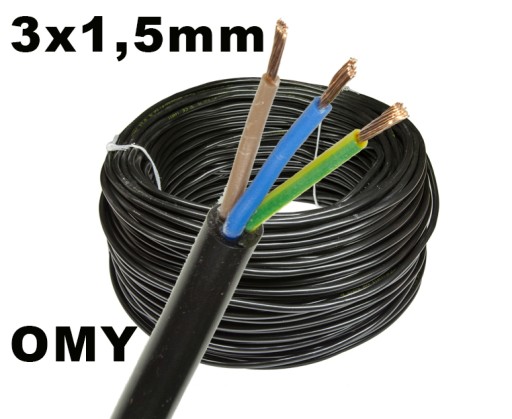 OMY CABLE 3x1,5мм CU светодиодный кабель черный 100м