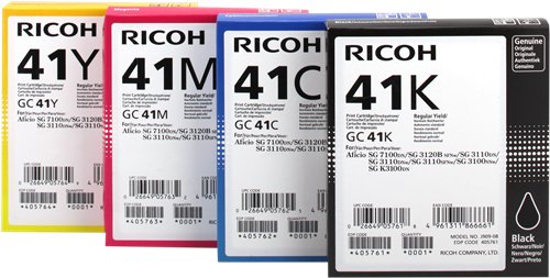 RICOH SG3100SNW гель ОРИГИНАЛ GC41K GC41C GC41M GC41Y