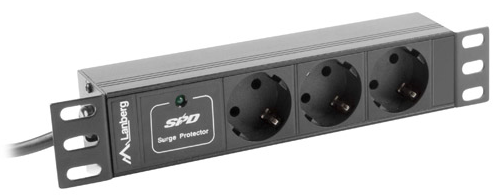 RACK STRIP 10'' 1U 10A 3X SCHUKO 2M ЧЕРНЫЙ
