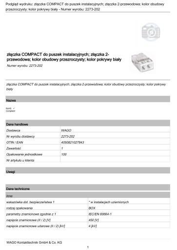 WAGO COMPACT 2-проводной быстродействующий разъем