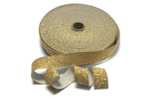 GUMA PŁASKA Z NITKĄ METALICZNĄ ZŁOTA /SREBRNA 20mm